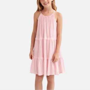 Nordstrom Girls Pink Tiered Halter Dress